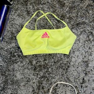 Victoria Secret yellow/pink sports bra large